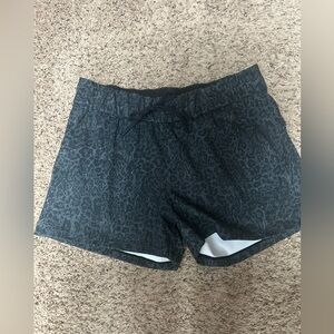 ZYIA Black Leopard Print Athletic Shorts